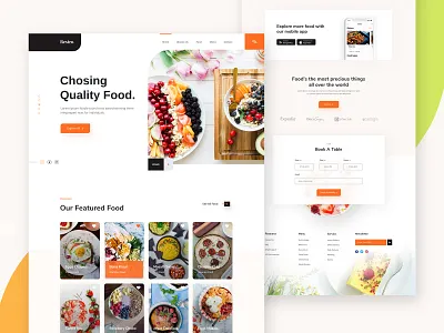 Food Restaurant Landing Page bakery cartoon cuisine food food drink foodie foods website landing page landing page ui minimal mobile app restaurant restaurant app restaurant branding sushi trending design user inteface vegan vegan food webdesign