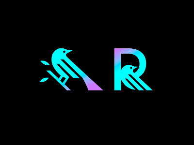 LOGO BIRD animal black branding calligraphy design gradient graphic grid icon identity illustration letter lettering line logotype mark marks monogram symbol typography