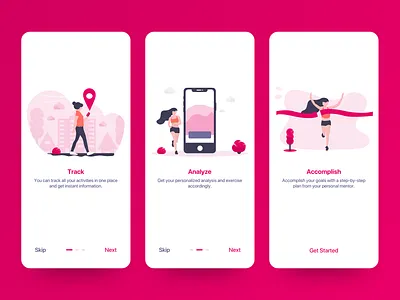 Onboarding - Daily UI animaiton app branding dailyui design flat graphics illustration minimal onboarding onboarding illustration sport app ui uidesign ux vector web