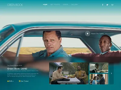 Green Book Hero Pages academy academy awards app award clean design green book heropage home imdb movie munich ui