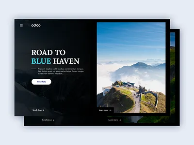 Nature Landing Page animation clean gowthamk indian invision invisionstudio landing page mountain nature ui uiuxdesigner waterfalls website