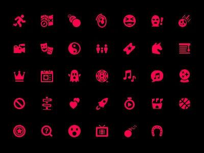 Movie Genre Icons - Cinema Time categories cinema genres icon design icons ios movies sketch