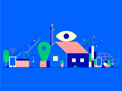 Homepage Illustration data design economy flat homepage illustration line shape vector