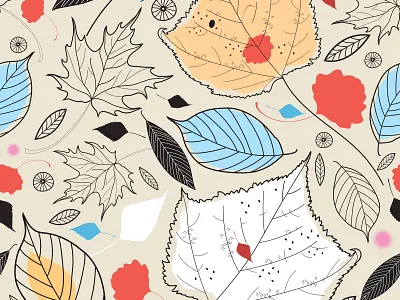 Vectorstock 1358998 autumn background art background design background pattern fall hand draw illustration leaf pattern retro seasons sketch tree vector vectorstock wallpaper