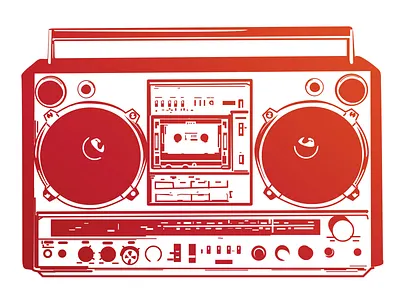 Vectorstock 111652 audio bass boom box dj funky ghetto blaster ghettoblaster hip hop illustration logo mix tape nyc radio retro stereo street tape cassette vector vectorstock vintage
