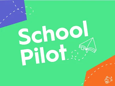 SchoolPilot Final book bookmark brand branding icon illustration logo mark pages paper paper airplane school textbook vector