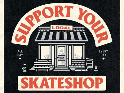 Support Your Local Skateshop badge skateboard skateshop sketch support