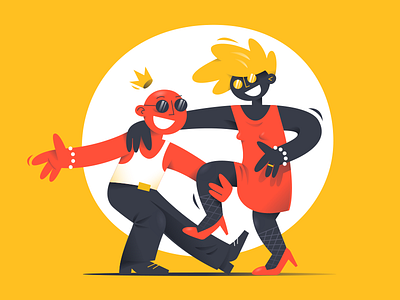 Let's Dance! alexandrov alexandrovi boy business character couple dance dancer emotions enjoy girl huliganio huliganio studio illustration journal love man startup vector woman