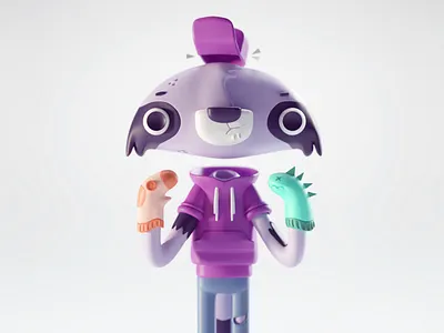 Racoon Trance b3d blender character design racoon trance