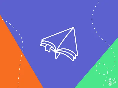 SchoolPilot Final airplane book bookmark brand branding icon illustration logo mark pages paper paper airplane school textbook vector