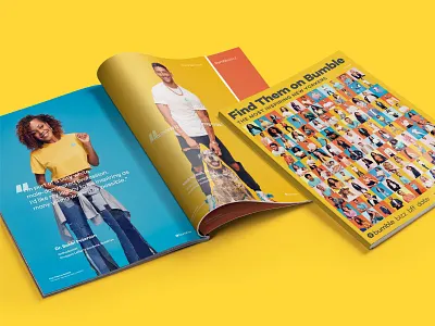 Find Them on Bumble art direction billboard bumble campaign magazine photography subway yellow