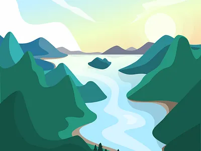 Mobile App Landing page illustration landscape mobile webdeisgn