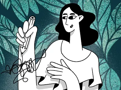 Stress Release 2d charachter custom darkcube design digitalart draw drawing drawing girl hand illustration jungle minds landing page meditation pattern ui ux vector web woman