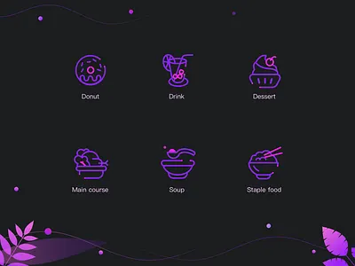 Icons app dessert donut drink flat flat illustration icon sketch sketches soup