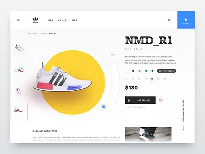 Sneakers shop 3d app application commerce design rotation shop shop design snakear ui ux web