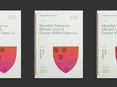Deposition Transcript branding court deposition design editorial identity lawyer los angeles notebook spiral notebook steno stenography the office typography