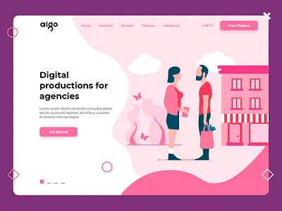 Illustration Home screen app beautiful card cart concept design home illustration logo man product ui ux vector web website woman