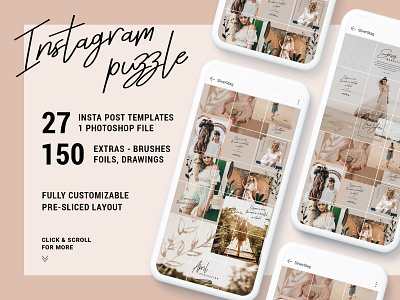 Instagrid 7 - Instagram Puzzle Template creative creative market creativemarket elegant handdrawn illustration info inspiration instagram instagram pack instagram post instagram story instagram story template instagram template modern photography products social media social pack wedding
