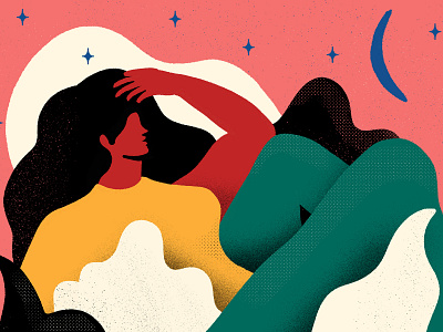 Bad dreams abstract design illustration woman