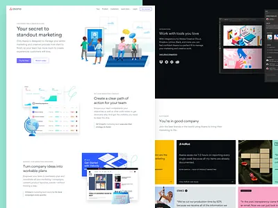 AFMC — Landing page asana grid illustration landing page layout product typography ui web