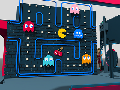 Pac-Man design gaming pac man pacman retro video game video games voxels