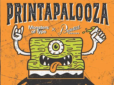 Printapalooza Monsters of Type & Printed Threads dfw illustration meetup screenprinting type typography