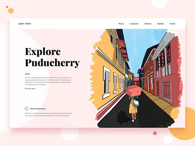 Explore India || Landing blog branding bruvvv daily ui dashboard design design studio ecommerce illustration interaction landing landing screen profile shop social street ui ux vector web