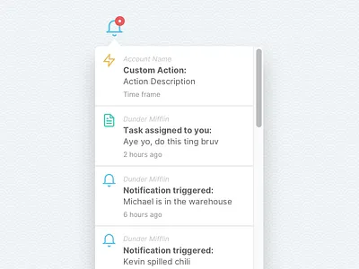 Notification List alert list alerts notification center notifications