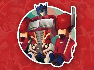 Optimus Sticker illustration optimus prime robot sticker transformers