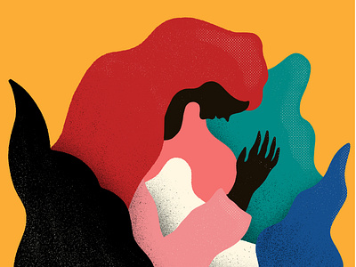 Worries abstract design illustration thoughts woman