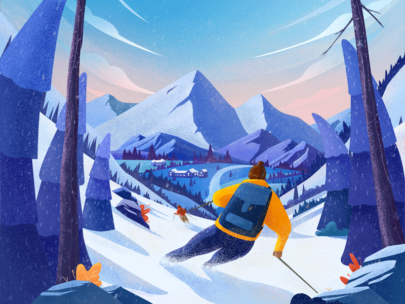 illustrations snow blue illustrations people snow tree ui