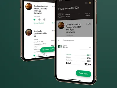 Order Checkout 5.4 app design ios starbucks ui ux