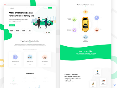 Vehicle Registration Website admin panel car design cards design dashboard home page illustrations insurance landing page rto usa government website website design