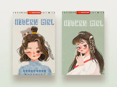 Vintage illustrations cut design girl illustartion