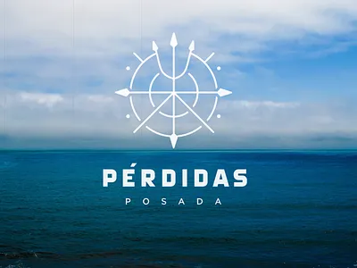 An Inn for Wanderers & the Lost boutique compass helm hotel nautical ocean sea sea logo ship spanish trident