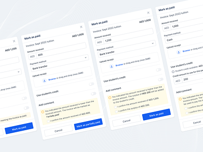 UI widget- payment clean component design education enterprise fintech form interface modern product saas software ui ux web widget