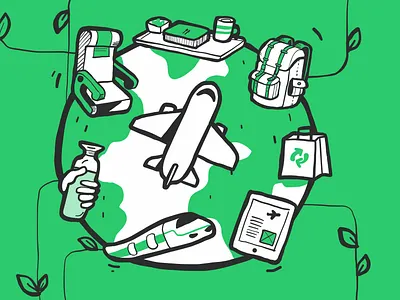 Blog Post Hero image airlines apple pencil blog post eco friendly handrawn hero image illustration ipad pro profitable sustainability travel yieldr