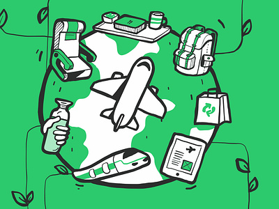 Blog Post Hero image airlines apple pencil blog post eco friendly handrawn hero image illustration ipad pro profitable sustainability travel yieldr