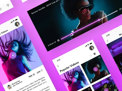 Music Videos (Mobile Version) app fashion ios iphone x minimal mobile modern music search sketch ui ux video
