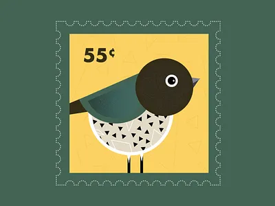 Bird Stamp bird color design illustration layers minimalist pattern texture ui ui design vector vintage