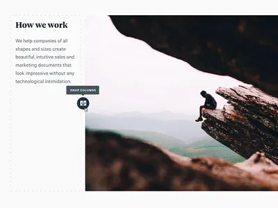 Swapping columns design product typography ui ux wysiwyg
