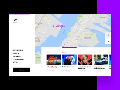 W Hotels Map clean grid hotels map map ui minimal modern w white
