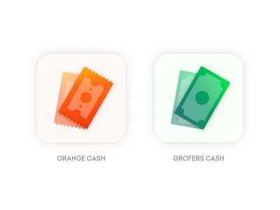Grofers Wallet android app bachat card cash categories clean delivery design ecommerce grocery grofers illustration logo minimal orange ui ux vector web