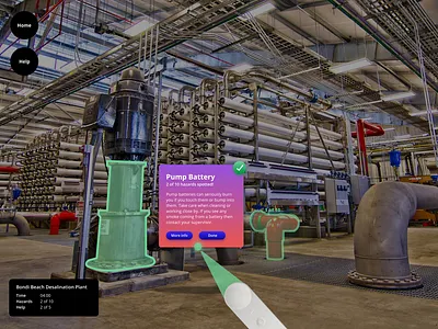 VR Hazard Finder Interface 3d figma game design interface design ui ux vr