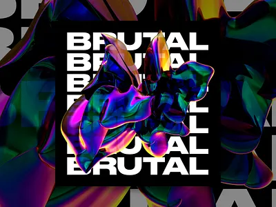 BRUTAL 3d abstract brutalist c4d gradient