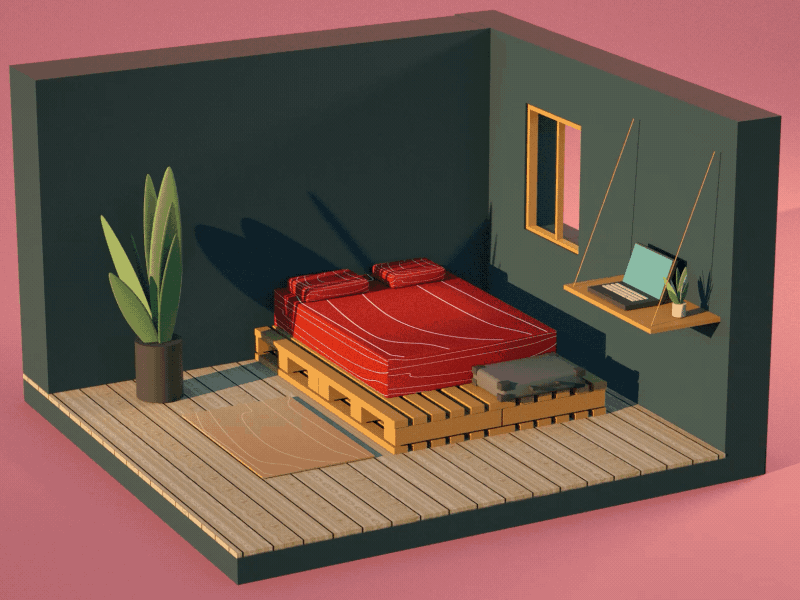 3D Room 3d animation design illustraion render