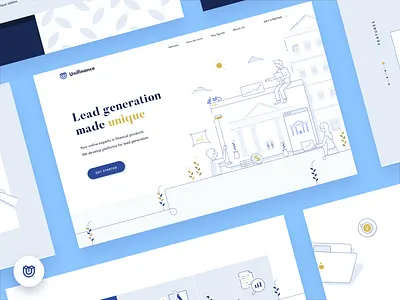 Unifinance Landing Page branding clean development finance illustration landing page simple ui ux web website wordpress