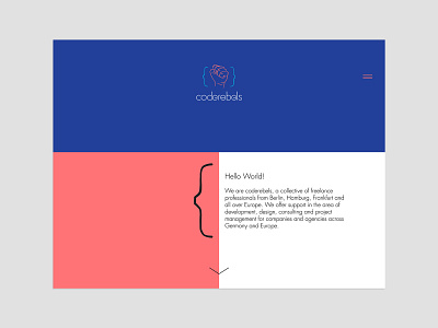 Coderebels proposed "UI" redesign code development development agency diverse diversity fist minimal pastel pastel colors rebellion ui user inteface web deisgn