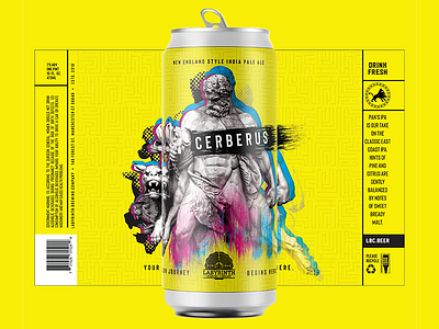 Cerberus IPA 2 beer beer art beer branding beer label beer label design beer labels branding agency cerberus craft beer dog graphic design greek gods hercules mock up new england ipa package package mockup packaging packaging design packagingdesign