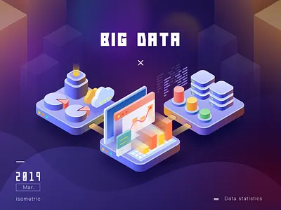 Big Data 2.5d 404 branding cloud computer data default empty error illustration isometric page purple ui